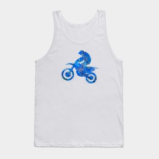 Motocross dirt bike blue art Tank Top